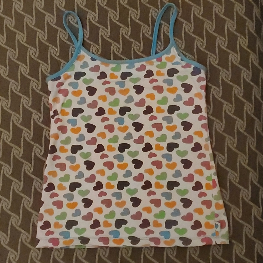 Multi colour Girls Heart Tank Top